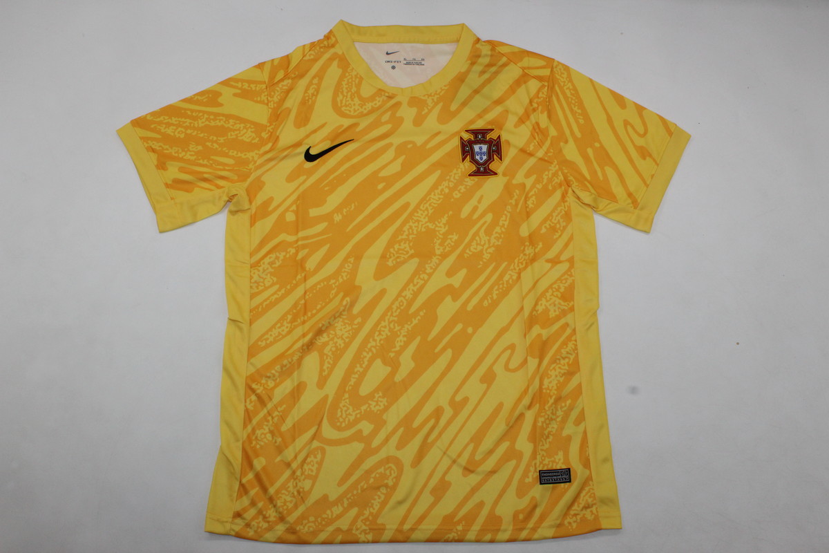 AAA Quality Portugal 2024 Euro GK Yellow Soccer Jersey